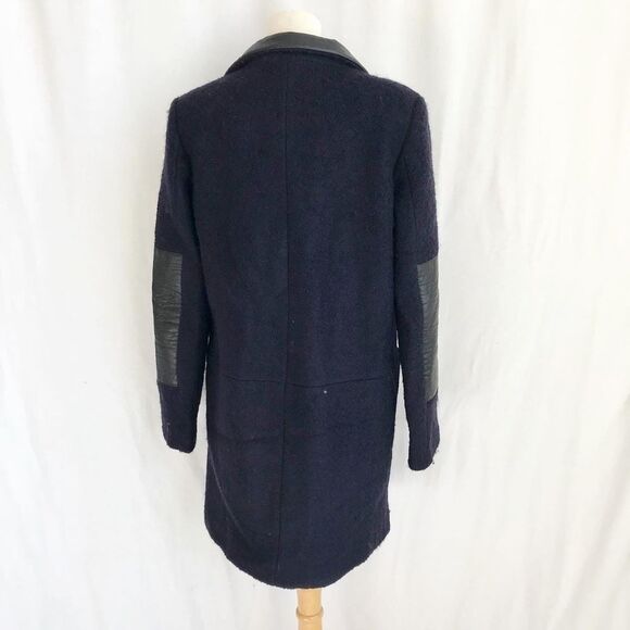 Vince Camuto navy wool blend/faux leather jacket S - Picture 6 of 10
